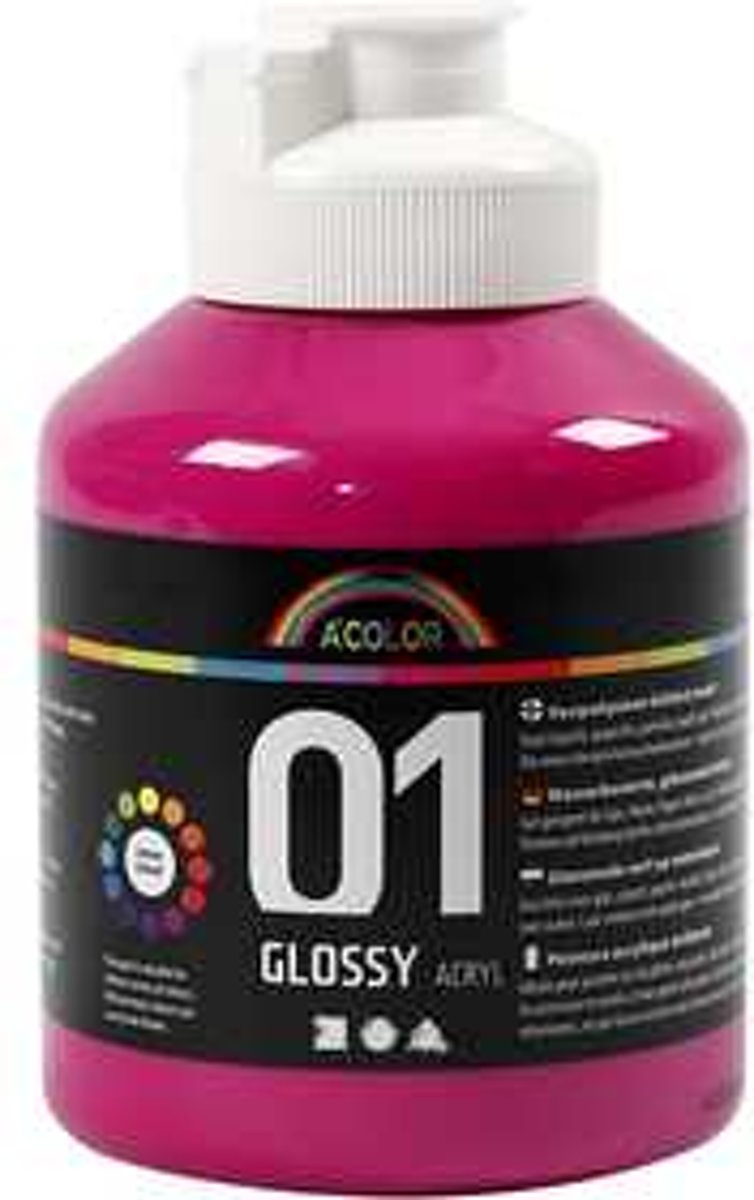 A-Color acrylverf, roze, 01 - glossy, 500ml [HOB-32020]